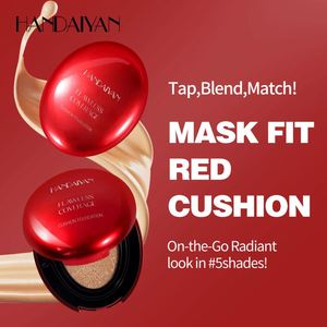 Fond de teint en poudre naturelle anti-brillance Handaiyan, 5 couleurs pour les peaux foncées, coquille ovale transparente <span class=keywords><strong>rouge</strong></span>, <span class=keywords><strong>correcteur</strong></span> de maquillage - Product Image 2