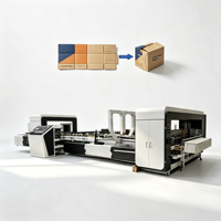 Machine automatique de pliage et de collage de boîtes en carton ondulé à commande informatique haute vitesse, machine de fabrication de boîtes en carton