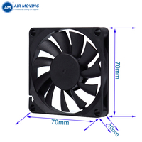 Ventilateur de refroidissement DC 5/12V à faible bruit AM7010H12B 70x70x10mm, micro-ventilateur axial 70mm pour nouvelles énergies, certifié CE RoHS