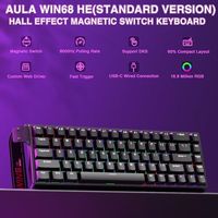 Clavier de jeu mécanique OEM ODM WIN68 HE avec 60 interrupteurs magnétiques à effet Hall, mode de déclenchement rapide, actionnement réglable, fréquence de polling 8000Hz
