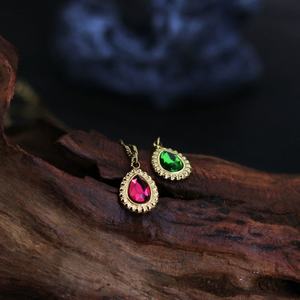 High End Waterproof Necklace Non Tarnish Long Designer Stainless Steel 18k <b>Gold</b> Plated Pear Diamond Necklace for Women - Product Image 4