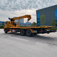 FAW 6x4 Camion de dépannage à plateau plat 18 tonnes avec grue de 12 tonnes et treuil de 10 tonnes Euro 6 Véhicule de récupération