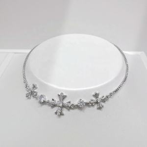 Pulsera de la amistad de plata de ley 925 con cuentas, circonita cúbica, estilo hip hop, con dije de cruz, precio de fábrica para niñas - Product Image 3