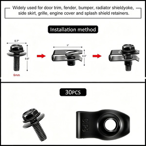 U Shaped Nut Clips M6 Body Bolts <b>Push</b> Type Fixing Clips For <b>Car</b> Undercover Mudguard Repair Replacement 35Pcs - Product Image 2