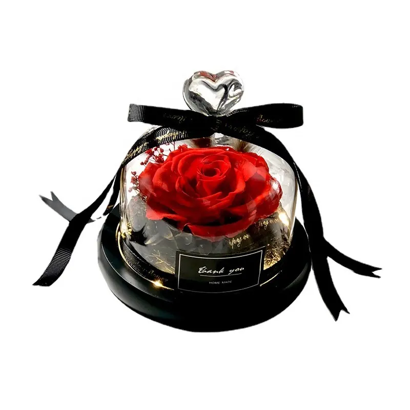 Wholesale Rose Preserved Rose Flower Gifts Eternal Rose Preserved Flowers In The Glass Dome Box For Christmas