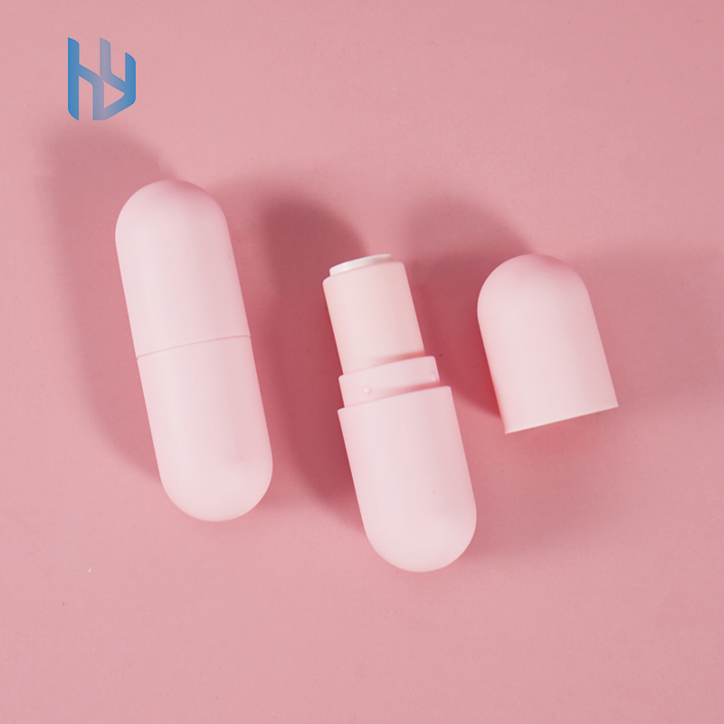 MIni Cute Empty Cosmetics Packaging Lip Balm Stick Containers Tube Refillable Liquid Printing Pink Lipstick Tube