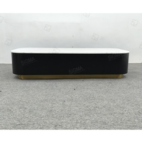 Mobilier d'intérieur de haute qualité Ensemble de table de salon de luxe Base en bois Plateau en marbre Table basse moderne
