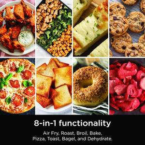 Four grille-pain électrique et friteuse à air Ninja 8-en-1 avec rangement rabattable, grande capacité, en acier inoxydable, 1800 Watts, panier de friture à air - Product Image 2