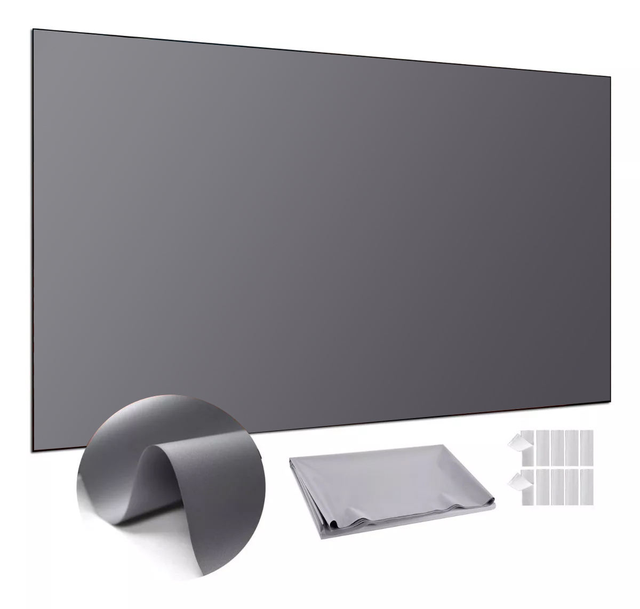 100 Inch 16:9 Foldable Silver Anti Light Projector Screen High Gain Reflective Soft Projection Cloth Portable For Home Theater