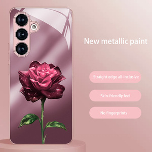 Cover per Cellulare in Vetro Temperato e TPU con Stampa di Rose <span class=keywords><strong>Rosa</strong></span> per Samsung Galaxy S8 S9 S10 S20 S21 <span class=keywords><strong>S22</strong></span> S23 S24 S25 S26 - Product Image 5