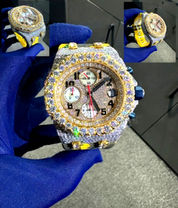 Reloj de Acero Inoxidable con Cristal de Moissanita Blanca, Cierre de Pulsera, Resistente al Agua 10 Bar, para Ocasiones Especiales y Uso Diario - Product Image 1