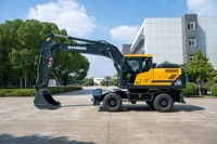 Nueva Excavadora de Ruedas Hyundai 210 con Motor Cummins, Excelente Rendimiento, Maquinaria de Construcción en Venta a Precio Económico