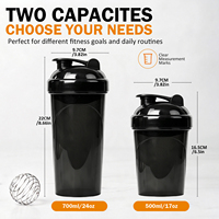 BPA İçermeyen Gıda Sınıfı Plastik Protein Shaker Şişesi Kokuya Dayanıklı Sızdırmaz Spor Salonu Karıştırıcı Bardak Bulaşık Makinesinde Yıkanabilir