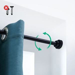 No Drill Modern Bath <strong>Curtain</strong> Rods <strong>Door</strong> Window <strong>Curtain</strong> <strong>Poles</strong> Adjustable Extendable <strong>Curtain</strong> Rod - Product Image 2
