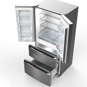 Réfrigérateur-congélateur américain à porte française de 558 L pour usage domestique et hôtelier, avec contrôle numérique de la température, sans givre, en acier inoxydable - Product Image 3