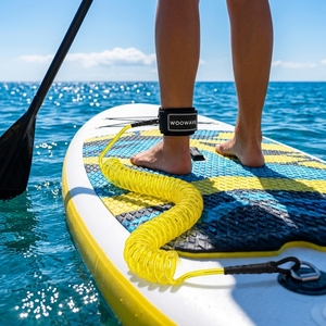 Laisse de <span class=keywords><strong>planche</strong></span> de surf personnalisable en spirale pour cheville, pour SUP et Stand Up Paddle Board - Product Image 1