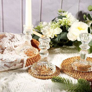 European <strong>Vintage</strong> Relief Pole <strong>Candle</strong> <strong>Holder</strong> Home Pole Wax Base Romantic Table Glass <strong>Candle</strong> <strong>Holder</strong> - Product Image 3