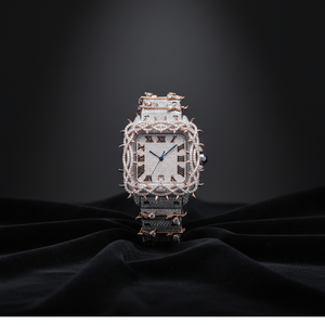 Montre mécanique <span class=keywords><strong>automatique</strong></span> de luxe en moissanite de haute qualité, style hip-hop glacé, étincelante, testée au diamant - Product Image 1