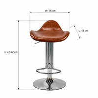 Tabourets de bar contemporains en cuir PU marron robuste, pivotants, réglables avec vérin à gaz, chaises de comptoir, chaises de barbier commerciales