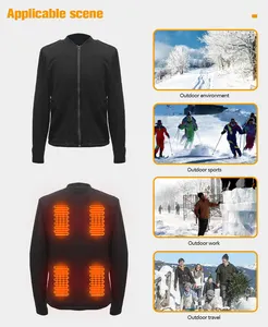 Флисовые куртки для мужчин, зимняя толстовка с подогревом на батарейках и молнией, хлопковая толстовка унисекс, 5 В