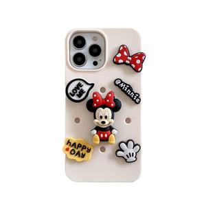 Coque souple pour iPhone 14 Pro Max, 12, 11, 13 (compatible modèles japonais et coréens), motif Mickey et Minnie DIY, pour femme - Product Image 5