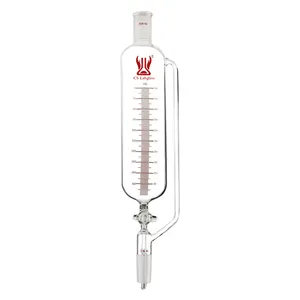 Embudo de presión constante graduado de vidrio de borosilicato de 10-1000ml Embudo de caída ecualizador de laboratorio con llave de paso de vidrio