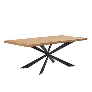 Tabela de jantar profissional, 180 cm de comprimento mdf e pernas de metal restaurante moderna de alta qualidade