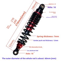 Kit de mise à niveau d'amortisseurs : Amortisseurs hydrauliques à double tube avec embouts en aluminium CNC et amortisseur arrière premium pour Yamaha Majesty 400