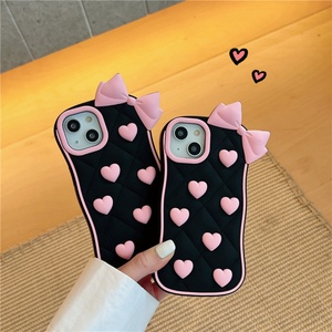 Funda de Silicona 3D con Lazo para Teléfono Móvil iPhone 15 14 13 12 11 Pro Max, Carcasa Trasera de Goma con Dibujos Animados, Bonita y Resistente a Golpes - Product Image 4