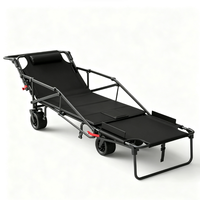 Chariot de camping multifonction pliable convertible en lit de repos, chariot de plage portable pour l'extérieur, vente en gros