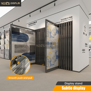 Tùy Chỉnh Hiện Đại Kim Loại Hiển Thị Giá Đứng Cho Bán Lẻ Cửa Hàng Quần Áo Thân Thiện Với Môi Thảm Mẫu Thảm Vải Ống Giá - Product Image 6