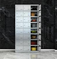 Casier de cuisine moderne en acier pour le personnel Casier en métal à 24 portes Armoire de rangement pour assiettes en acier inoxydable