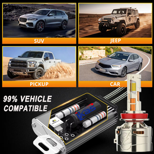 Bombilla LED de Alta Potencia para Auto IKAS Factory, 400W 66000LM, Faro LED para Auto H11H7 9005 9006 9012, Sistema de Iluminación Automotriz para Autos Universales - Product Image 5