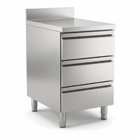 Armoire de rangement à 3 tiroirs de haute qualité, robuste, sur mesure, table de travail en acier inoxydable pour la restauration et la cuisine