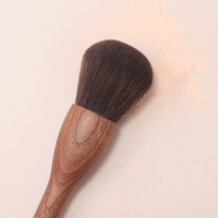 Bois massif noyer grand pinceau à poudre rétro en vrac ensemble de pinceaux de maquillage manche en bois végétalien pinceau de cosmétiques personnalisé