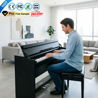 Clavier de piano MIDI numérique OEM à 88 touches lestées avec 3 pédales - Piano droit professionnel pour débutants et joueurs avancés