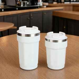 Stylish Modern Stainless Steel Straight Cup <b>Coffee</b> Mug with Thermal Insulation Leak-Proof Flip-Top Portable Design - Product Image 3