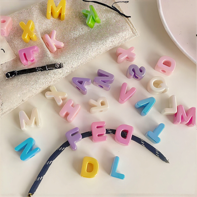 Chunky Uv Plated Jumbo Letters Large Hole DIY Mobile Phone Chain Chunky Colorful Acrylic Letter Beads Wholesale for DIY Crafts