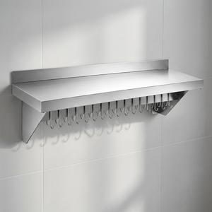 Support mural en acier inoxydable, équipement de service pour restaurants et hôtels, support de rangement pour cuisine - Product Image 1