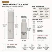 Bouteilles de lotion sous vide en plastique personnalisées de 25 ml/45 ml avec bouchons à vis et inserts remplaçables pour cosmétiques
