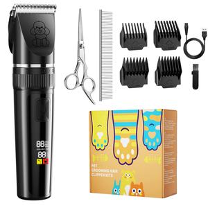 Özel Profesyonel Çelik Makas Seti, Taraklı Elektrikli Dijital Köpek Tüy Kesme Makinesi, Pil Şarjlı Evcil Hayvan Bakım Araçları Seti - Product Image 1