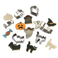 Ensemble de moules à pâtisserie pour Halloween en acier inoxydable, emporte-pièce fantôme citrouille pour biscuit fondant gâteau chocolat bonbon rectangle
