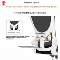 Silla de Oficina Ergonómica de Malla, Respaldo Ancho, Soporte Lumbar Transpirable, Altura Ajustable, Giratoria, Cómoda para Largas Jornadas