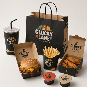 Cajas de papel para hamburguesas francesas con logo personalizado, para llevar pollo, contenedores desechables de calidad para comida rápida. - Product Image 5