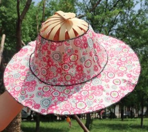 Ready to Ship Bamboo Sun <b>Hat</b> Painted Floral Bamboo Folding <b>Hat</b> for Outdoor Travel. - Product Image 4