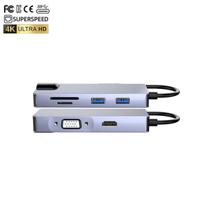8 in 1 Typ C HDMI Hub Dual 4K HDMI RJ45(100 Mbit/s) VGA 2USB <span class=keywords><strong>3.0</strong></span> PD Schnell ladung SD/TF Reader <span class=keywords><strong>USB</strong></span> C <span class=keywords><strong>Laptop</strong></span> Adapter <span class=keywords><strong>Docking</strong></span> <span class=keywords><strong>station</strong></span> - Product Image 4
