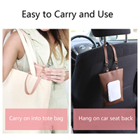 Porta Salviette in Morbida Pelle PU, Elegante e Resistente, Dispenser Portatile per Salviette Umidificate per Bambini, Custodia Appendibile per Fazzoletti Personalizzabile con Manico