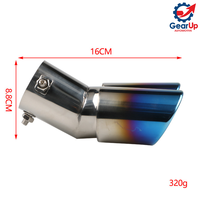 Tuyau d'échappement universel pour voiture, modèle noir, double sortie, silencieux à double tube, en acier inoxydable