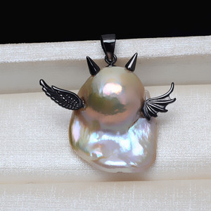 Handmade S925 Silver Baroque Piao Xiang Pendant Versatile Irregular Bead Empty <b>Tray</b> 3847 for DIY <b>Jewelry</b> Findings Components - Product Image 1