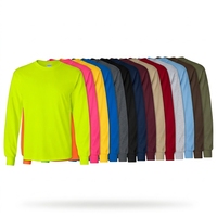 His Vis Shirts Chemises en polyester jaune fluorescent Construction d'été à séchage rapide Vêtements de travail respirants T-shirt à manches longues
